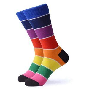 Fun Rainbow Striped Novelty Socks